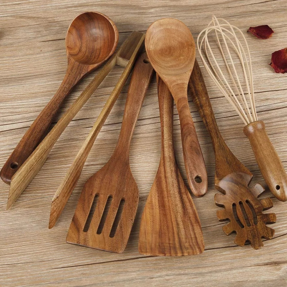 Sichere und langlebige Holz-Küchenutensilien – 7-teiliges Set