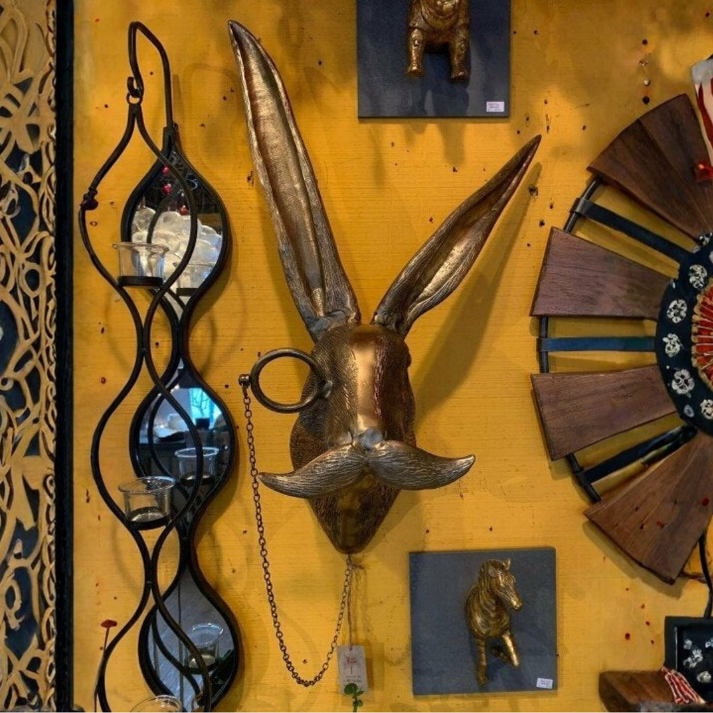 Decorazione artistica da parete con testa di cervo – Scultura da parete di design