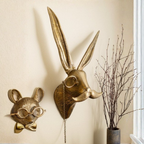 Decorazione artistica da parete con testa di cervo – Scultura da parete di design