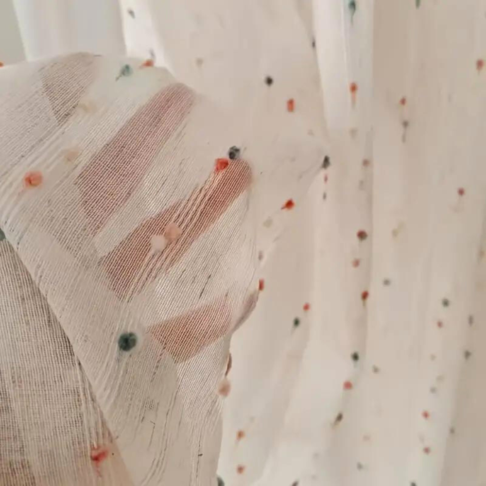 Tenda con motivo arcobaleno copertura decorativa per finestra semitrasparente