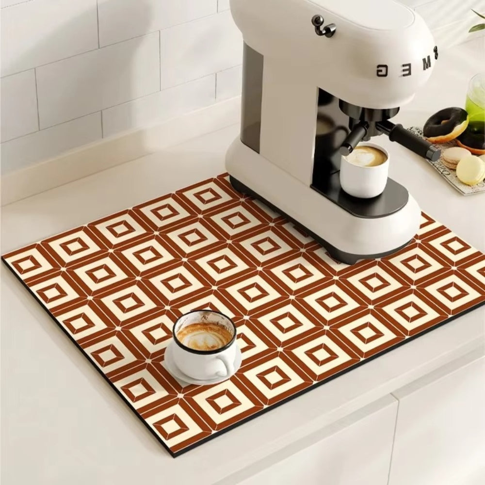 Decorative retro absorbent coffee mat