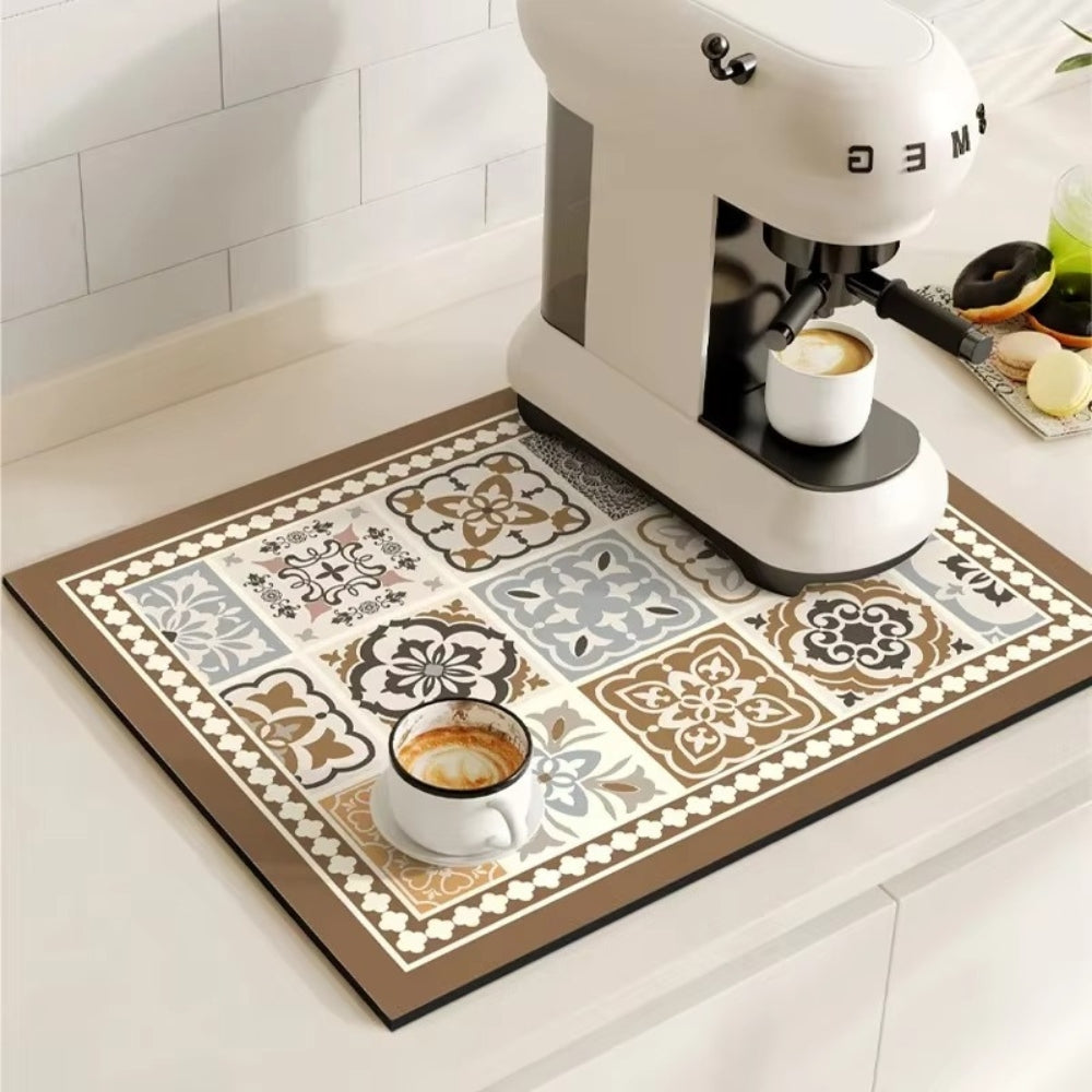 Decorative retro absorbent coffee mat