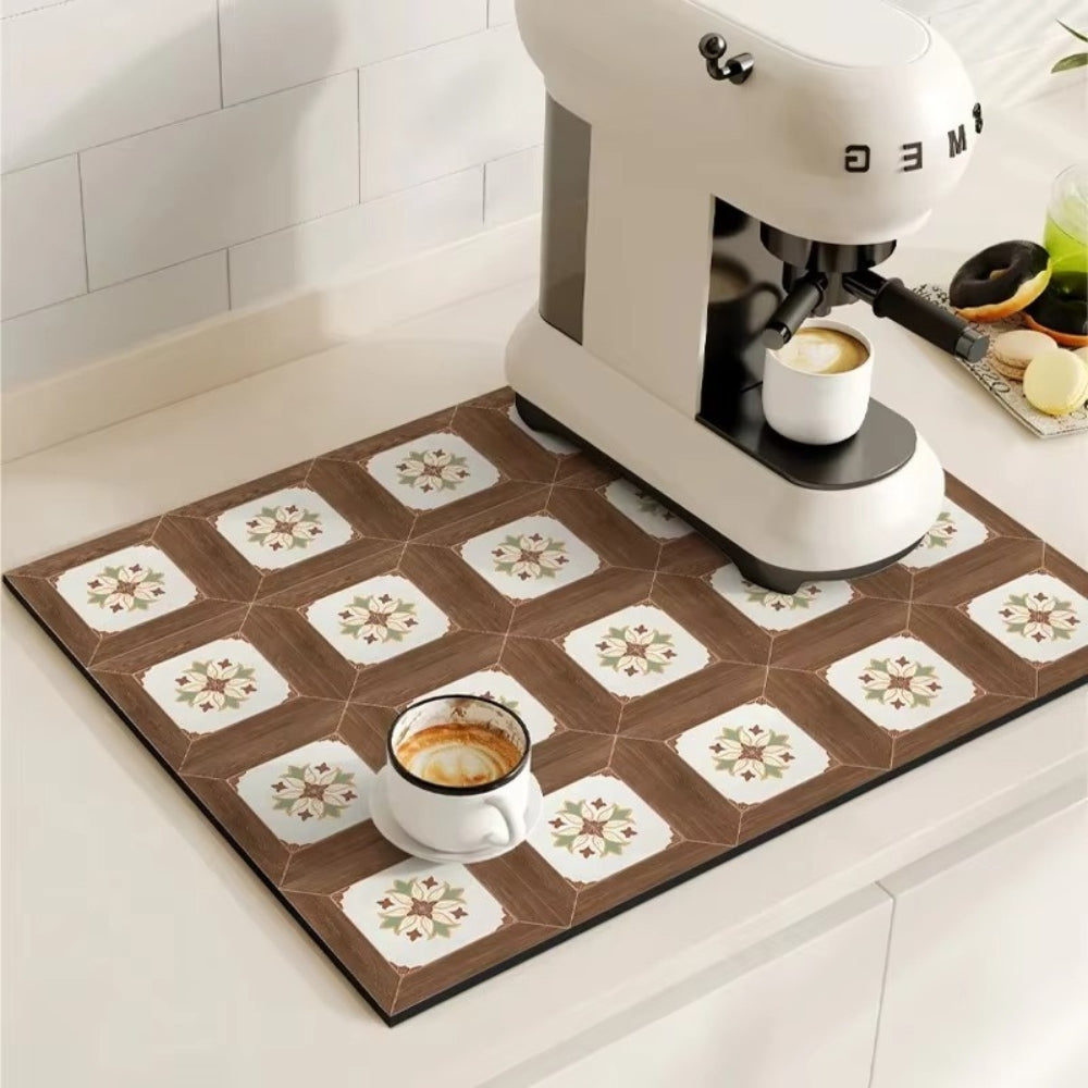 Decorative retro absorbent coffee mat