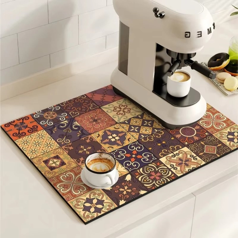 Decorative retro absorbent coffee mat