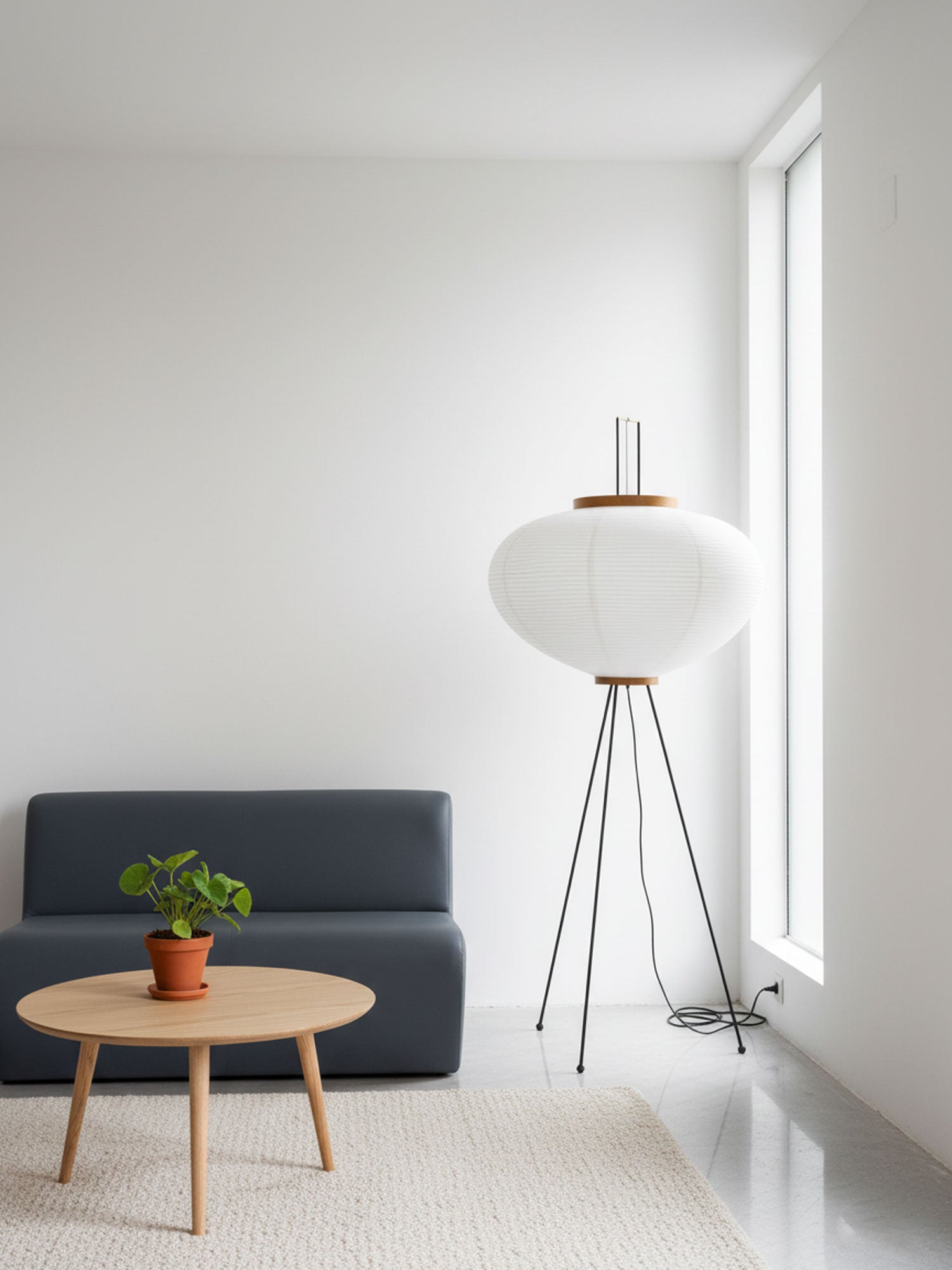 Lampa podłogowa w stylu japońskim Nastrojowe miękkie oświetlenie