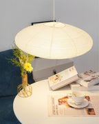 Lampe suspendue blanche design Japandi élégante pour salon et salle à manger