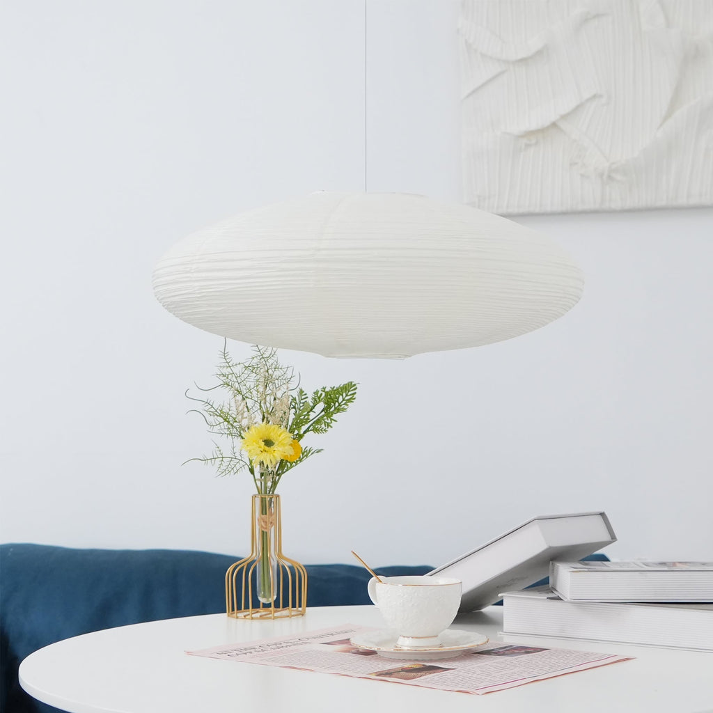 Lampe suspendue blanche design Japandi élégante pour salon et salle à manger