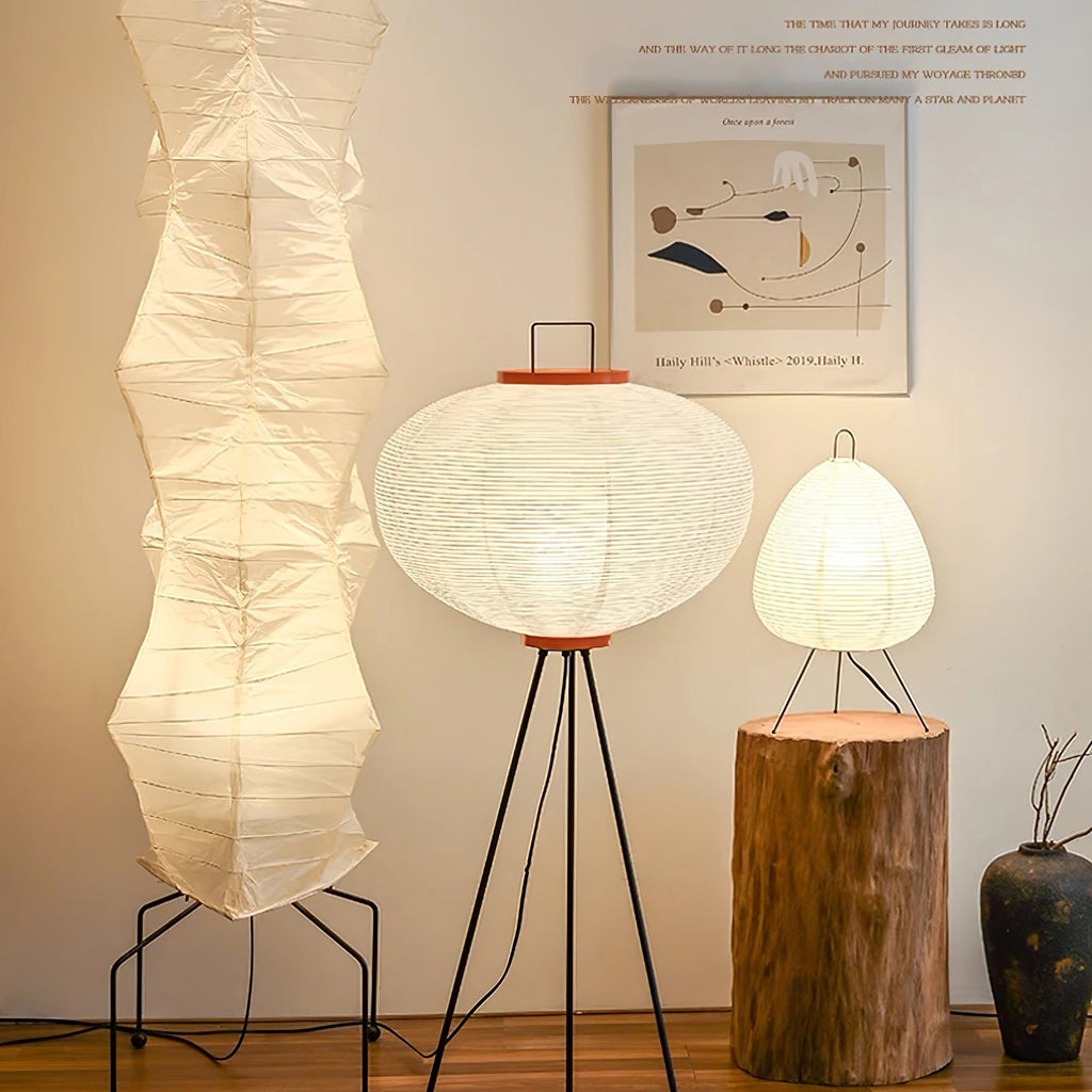 Lampa podłogowa w stylu japońskim Nastrojowe miękkie oświetlenie