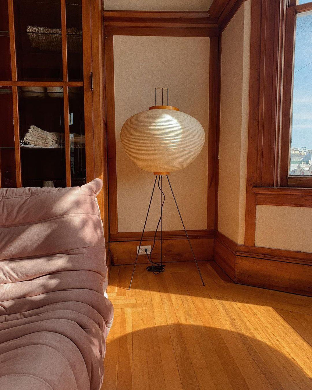 Lampa podłogowa w stylu japońskim Nastrojowe miękkie oświetlenie
