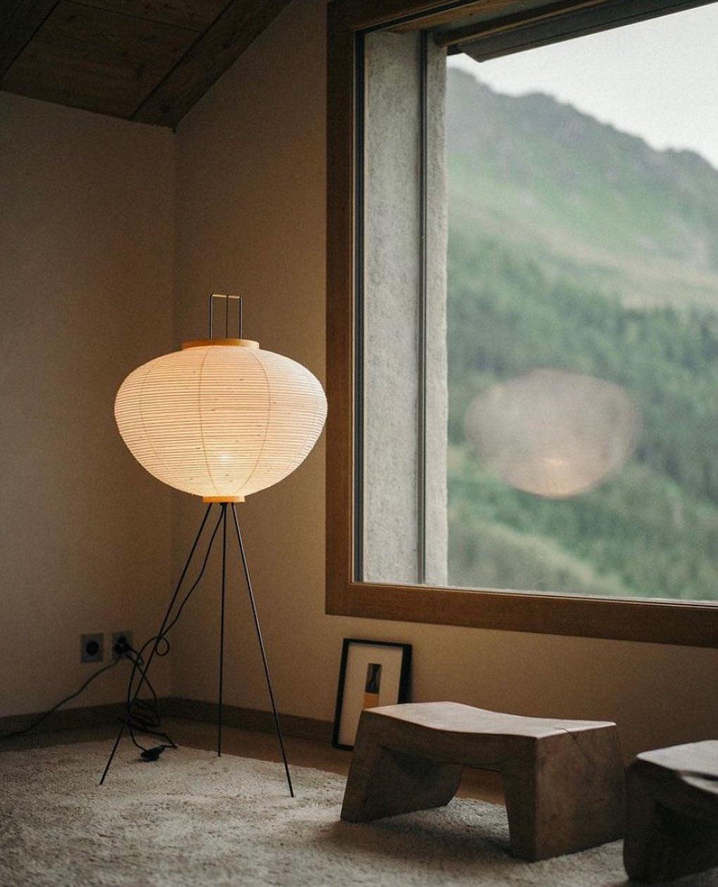 Lampa podłogowa w stylu japońskim Nastrojowe miękkie oświetlenie