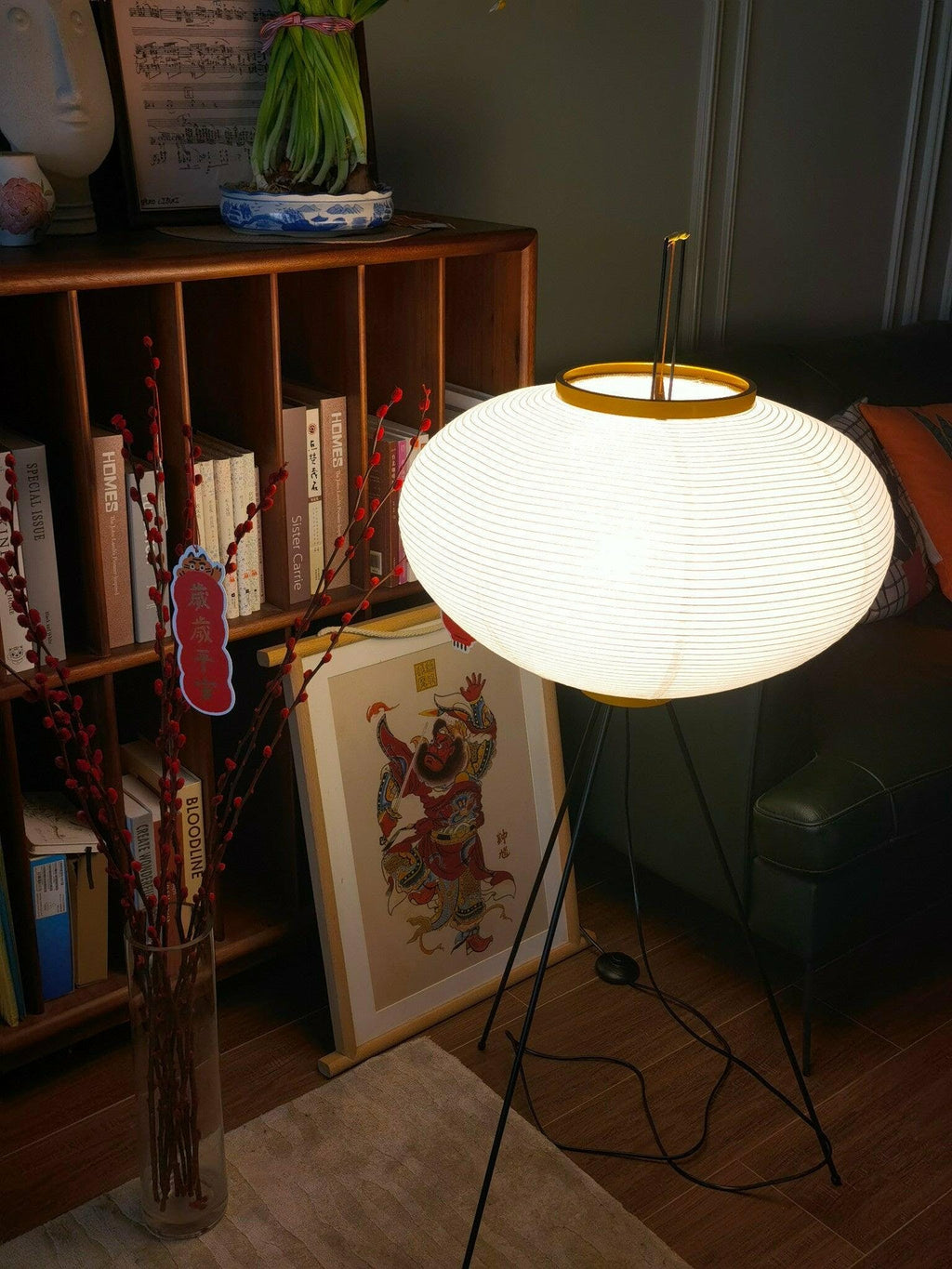 Lampa podłogowa w stylu japońskim Nastrojowe miękkie oświetlenie