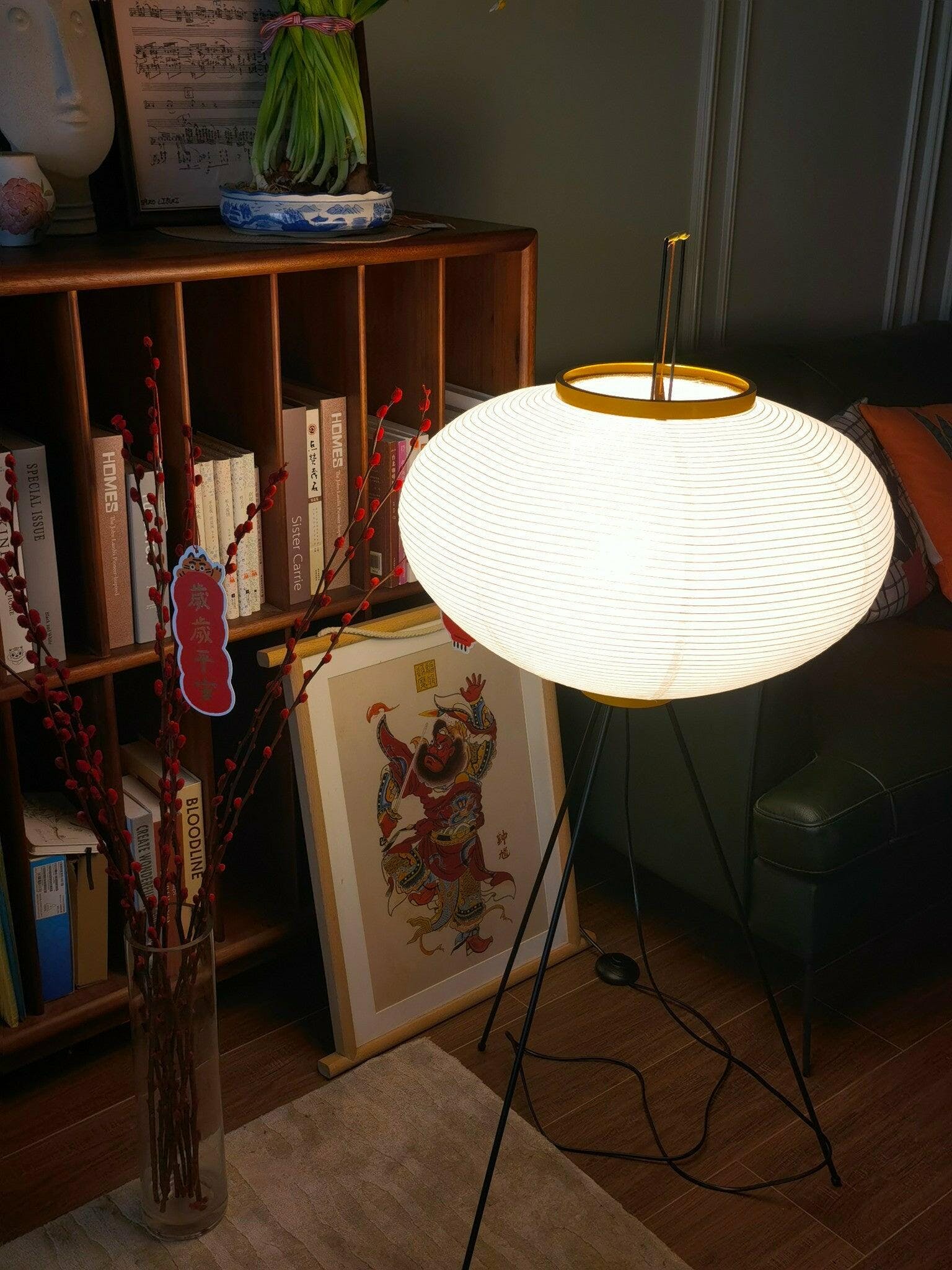 Lampa podłogowa w stylu japońskim Nastrojowe miękkie oświetlenie