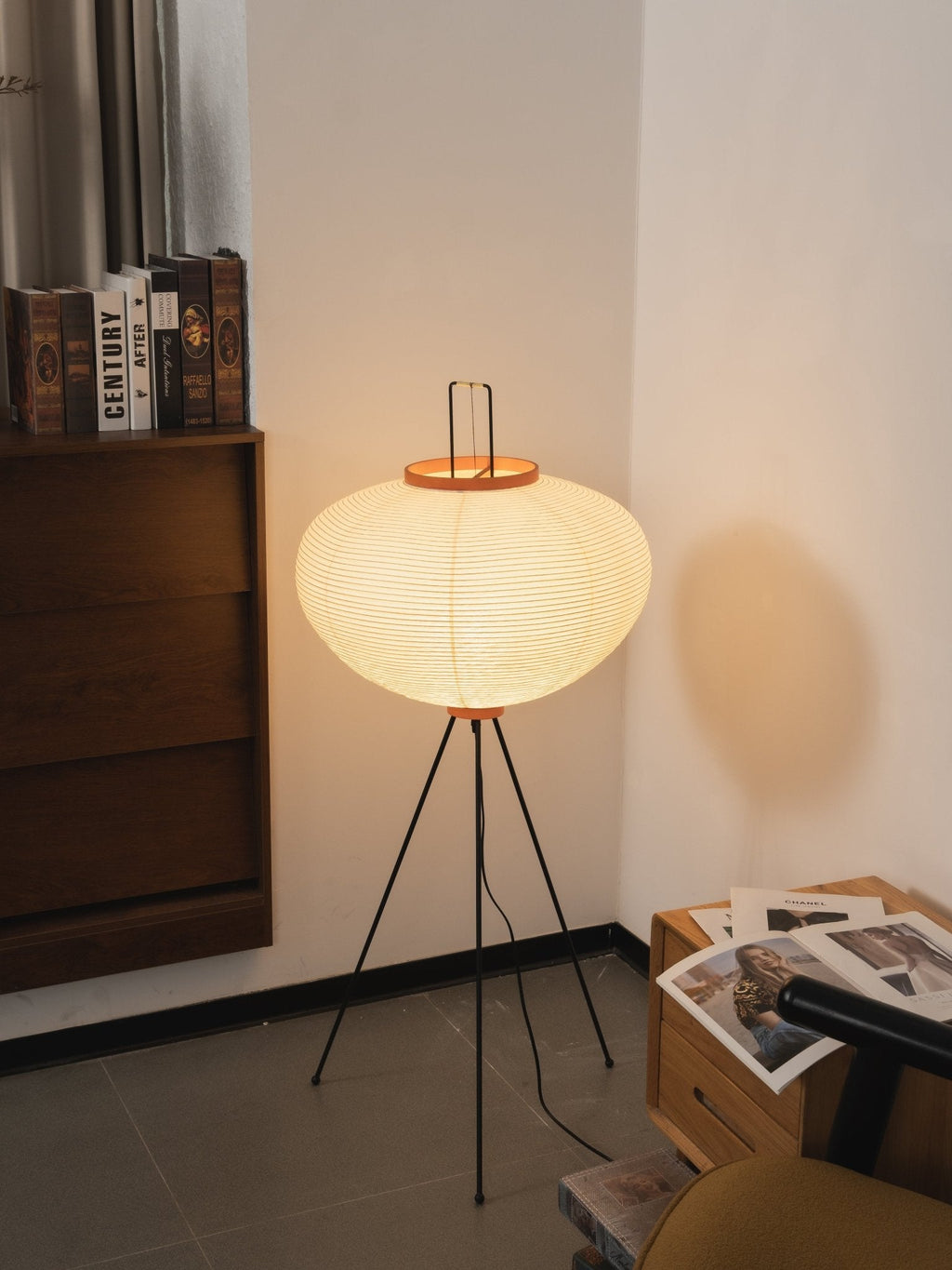 Lampa podłogowa w stylu japońskim Nastrojowe miękkie oświetlenie