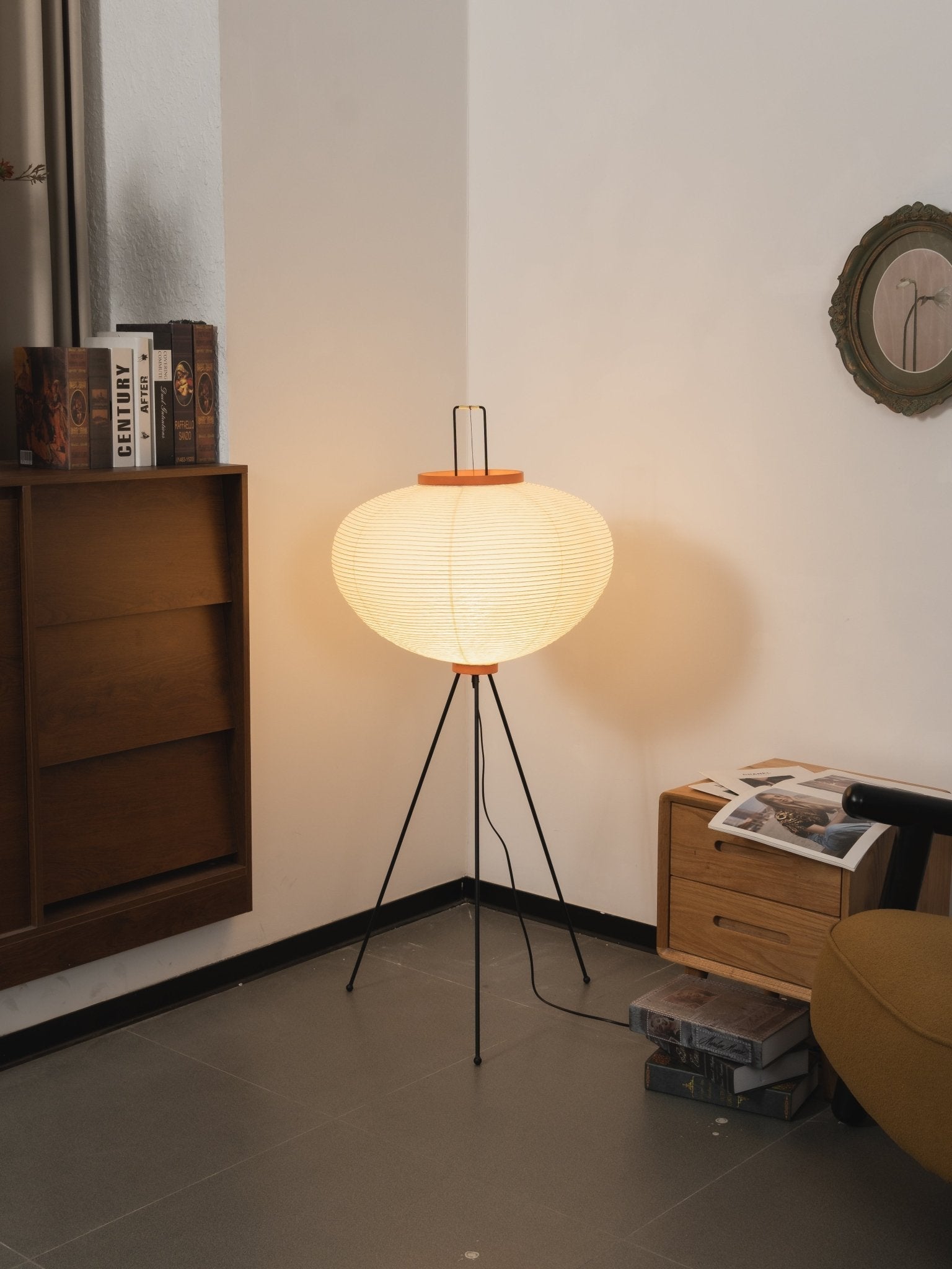 Lampa podłogowa w stylu japońskim Nastrojowe miękkie oświetlenie