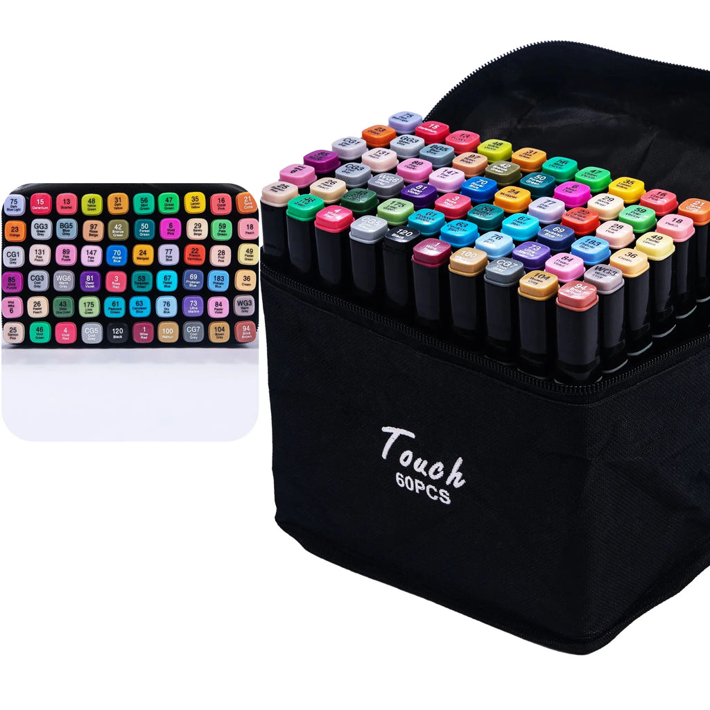 Ensemble créatif de marqueurs à double pointe, 24 à 80 couleurs, kit de rentrée scolaire pour l’art et le design