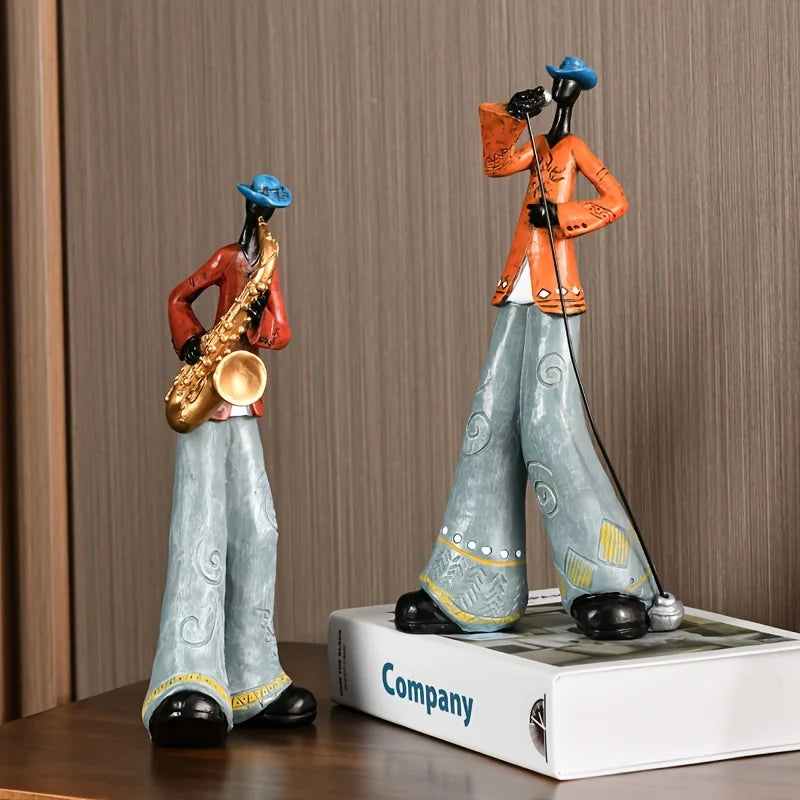 Figurka zespołu jazzowego vintage Dekoracyjna ozdoba muzyczna