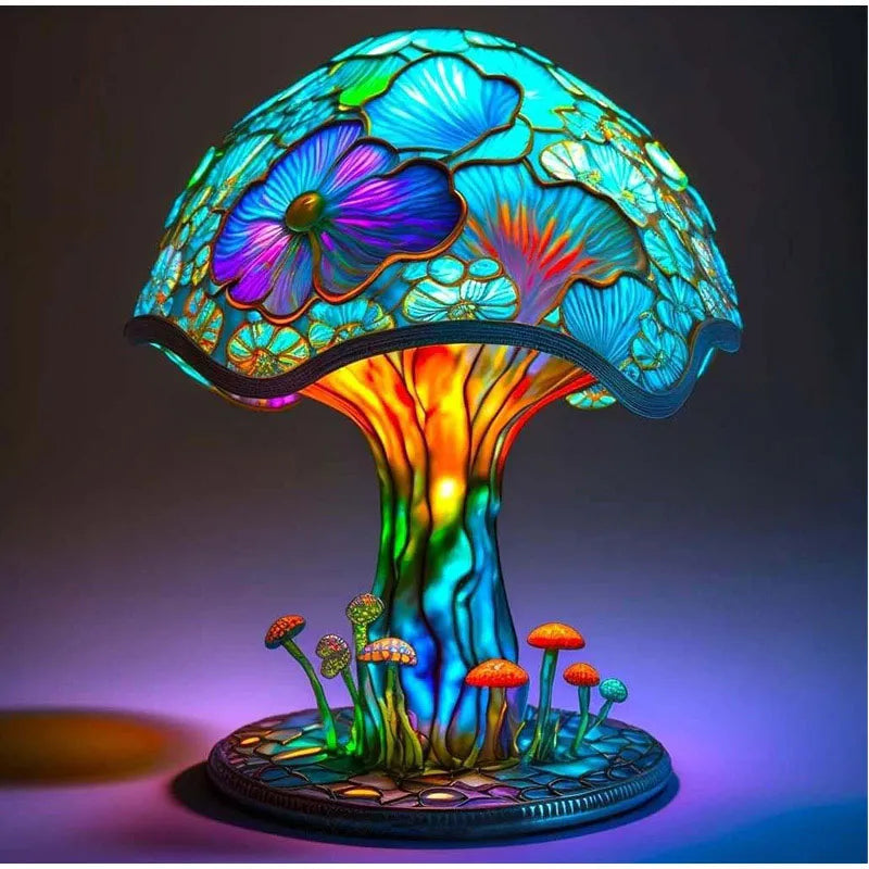 Lampe de table décorative champignon lumière d'ambiance douce