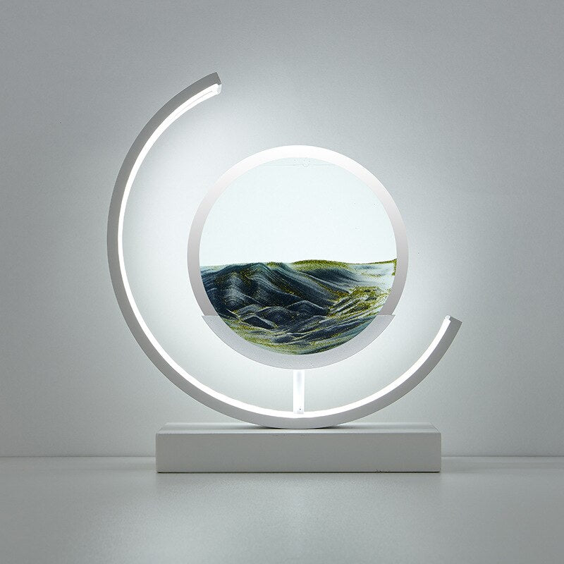 Lampe de table LED réglable effet sable avec éclairage mobile