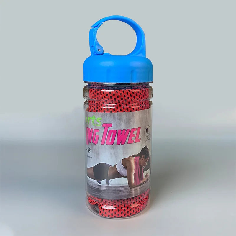 Serviette rafraîchissante portable à séchage rapide avec bouteille