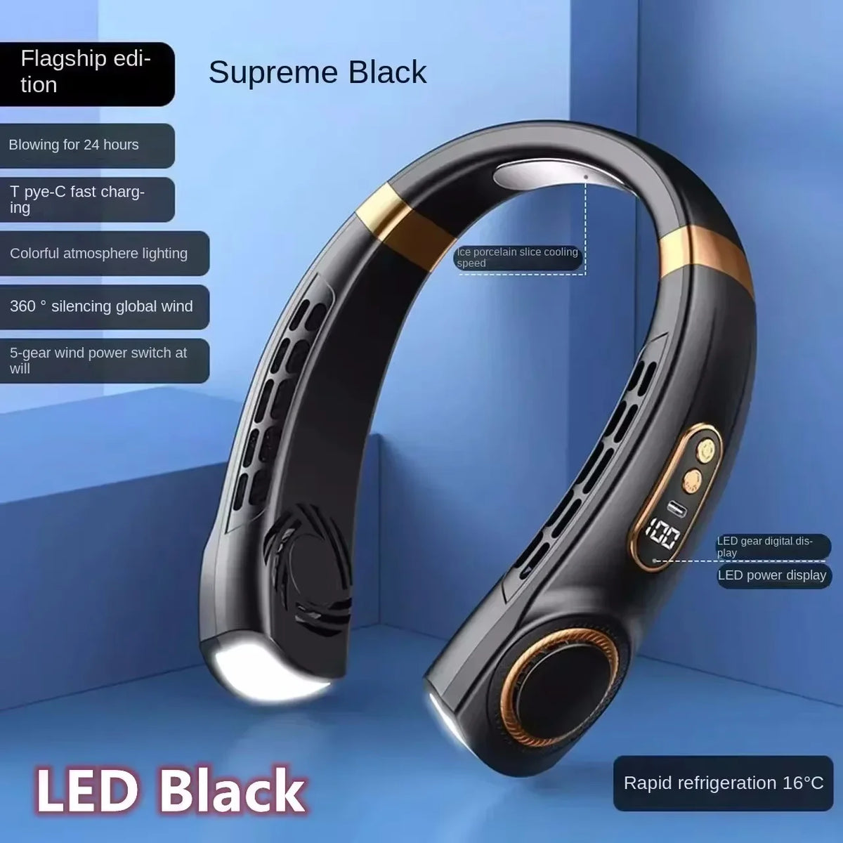 Portable Bladeless Neck Fan 8000mAh USB
