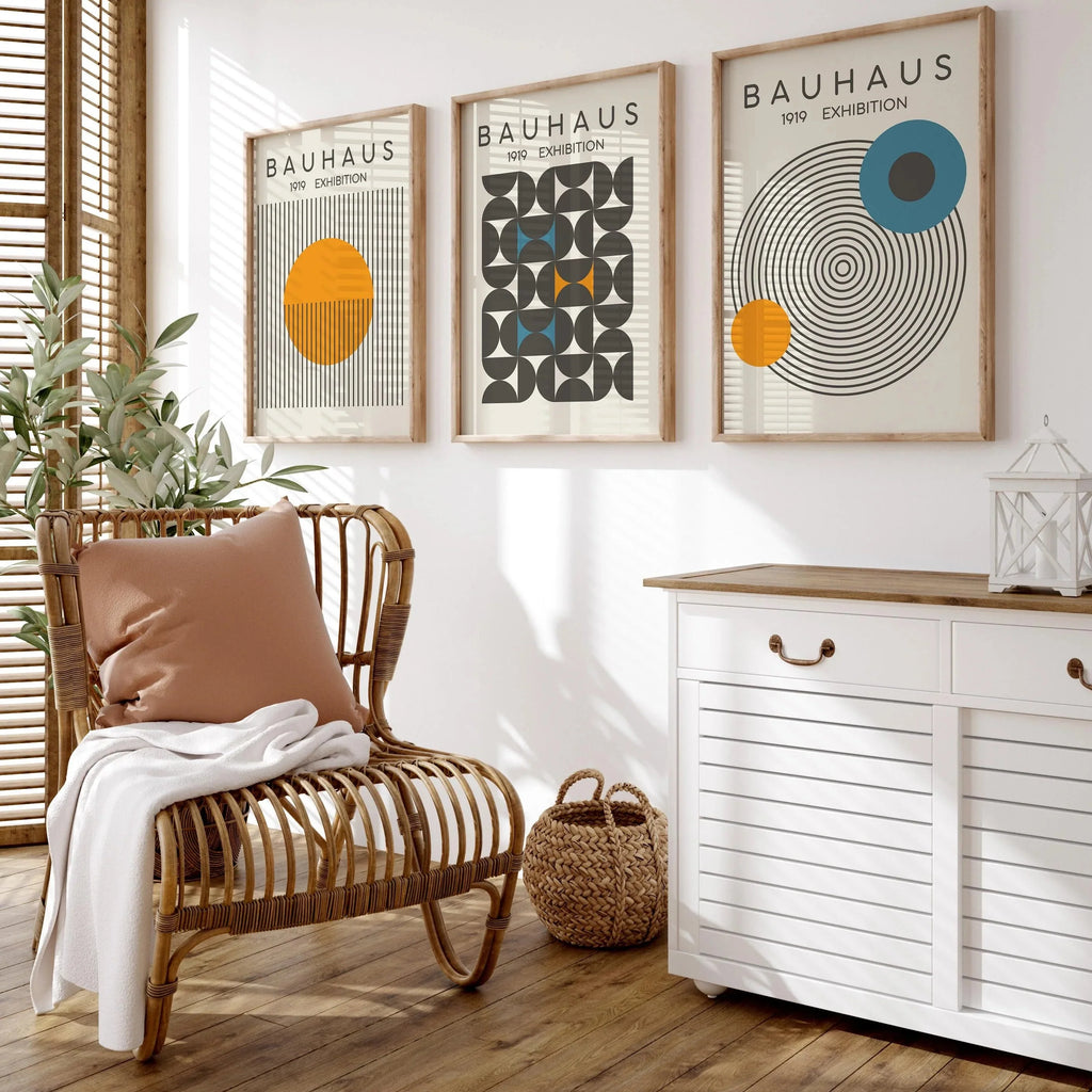 Abstract Wall Decoration Set Bauhaus Prints