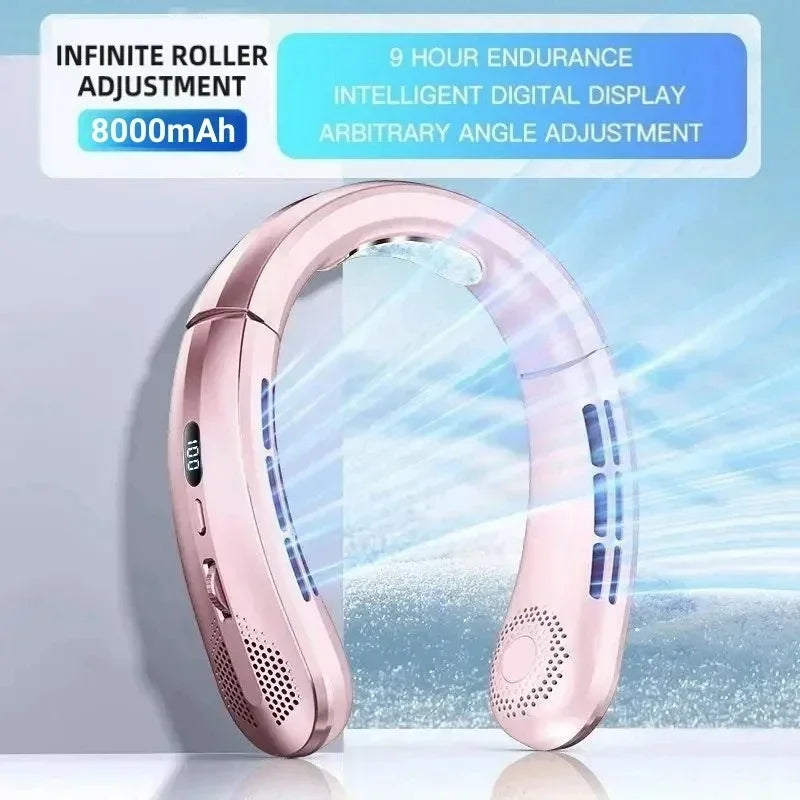 Portable Bladeless Neck Fan 8000mAh USB