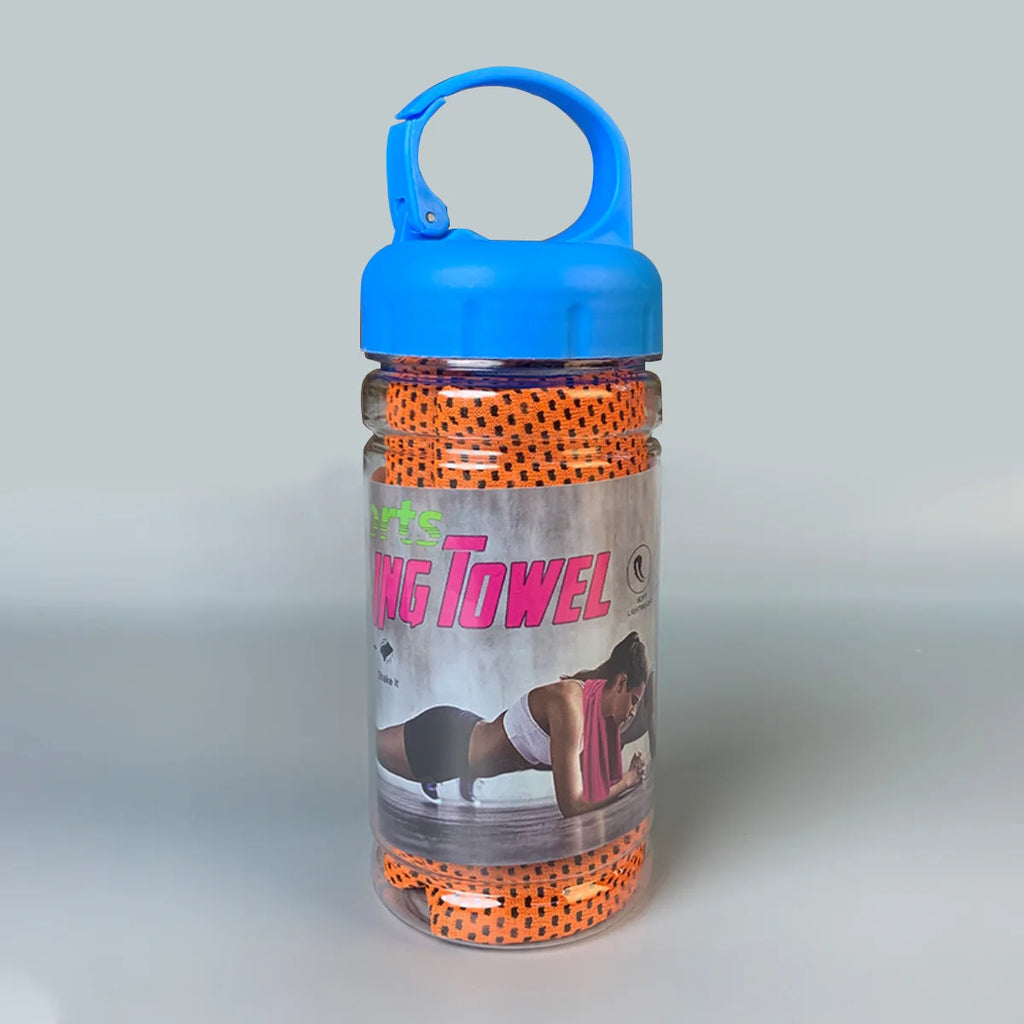 Serviette rafraîchissante portable à séchage rapide avec bouteille
