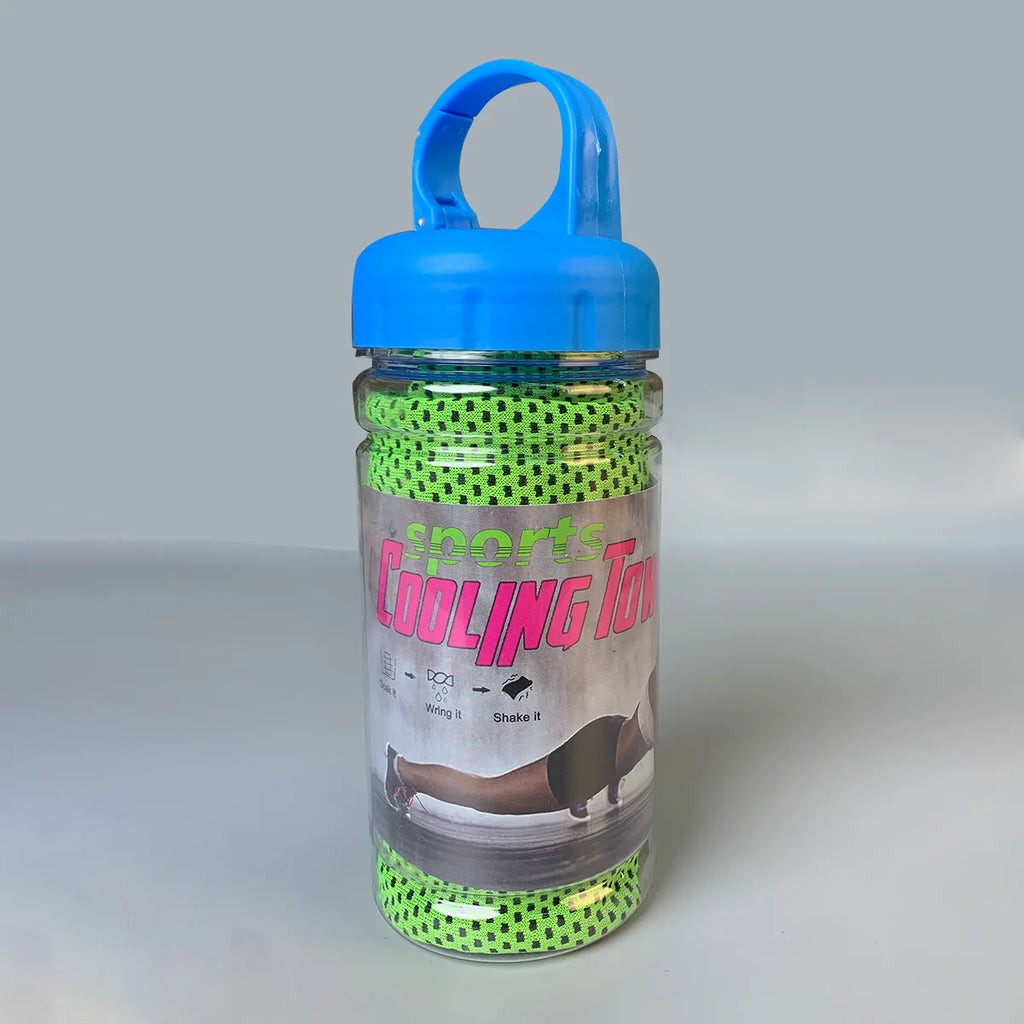 Serviette rafraîchissante portable à séchage rapide avec bouteille