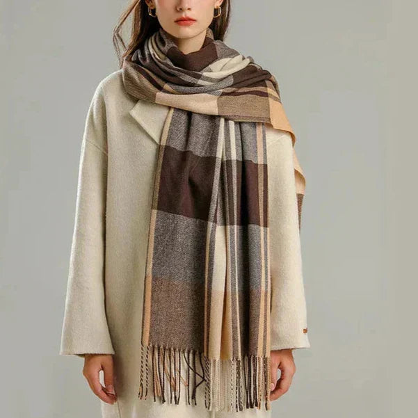 Écharpe pour femmes à motif écossais classique, accessoire chaud et élégant