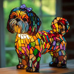 Artistic Colorful Lighting Featuring Various Dog Breeds – Decorative Glass Table Lamp