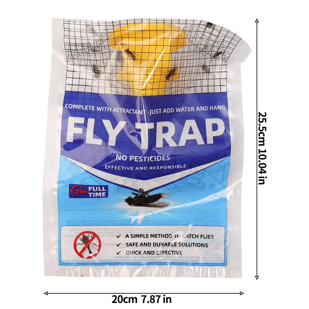 Outdoor Fly Trap Disposable Hanging Bag with Water-Soluble Bait Powder