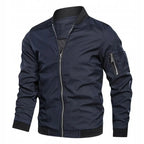 Men's bomber jacket with zipper and ribbed cuffs