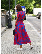 Damska Sukienka Midi Dekolt V Dopasowany Krój Elegancki Styl