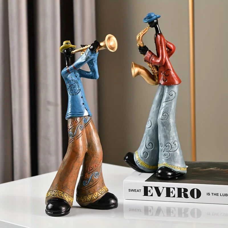 Figurka zespołu jazzowego vintage Dekoracyjna ozdoba muzyczna