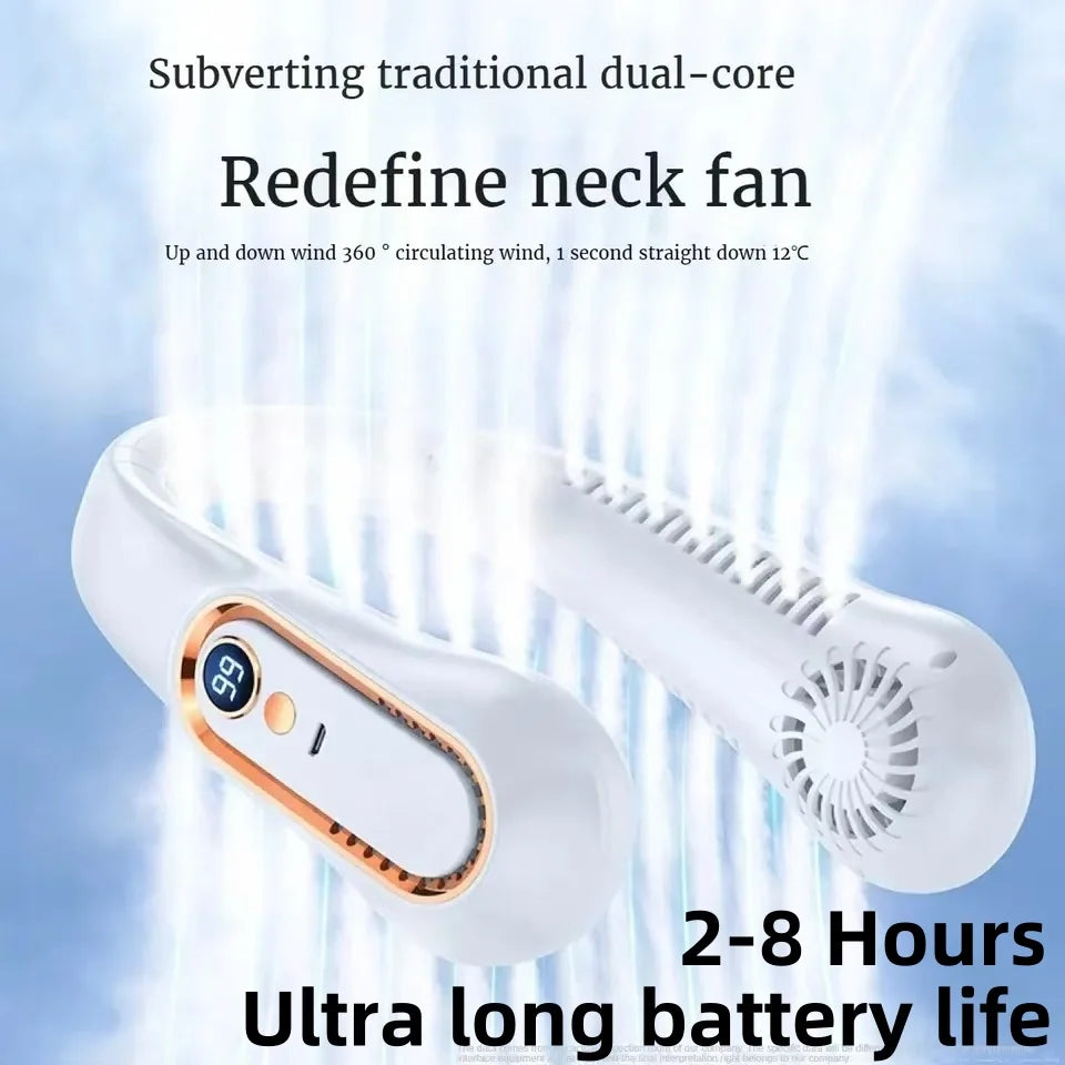Portable Bladeless Neck Fan 8000mAh USB