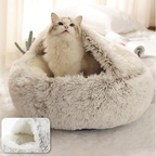 Cuccia rotonda per animali con cappuccio
