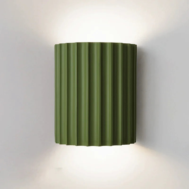 Minimalistyczna Lampa Ścienna Cylindryczny Żebrowany Design do Wnętrz