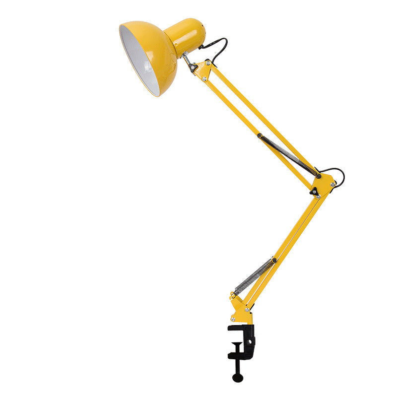 Lampada da tavolo regolabile con clip, braccio lungo e design minimalista