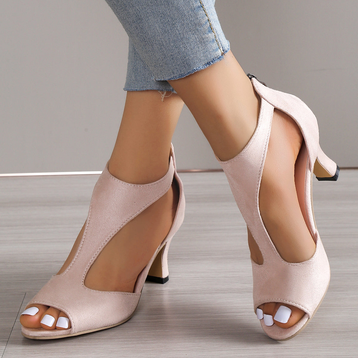 Dames ondersteunende sandalen met open tenen en lage hak
