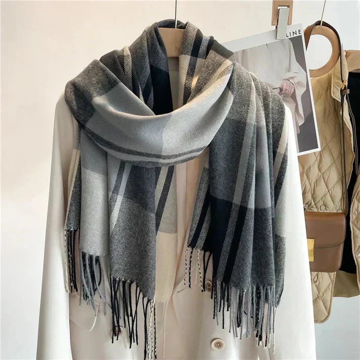 Sciarpa di lusso da donna in cashmere e lana per l'inverno