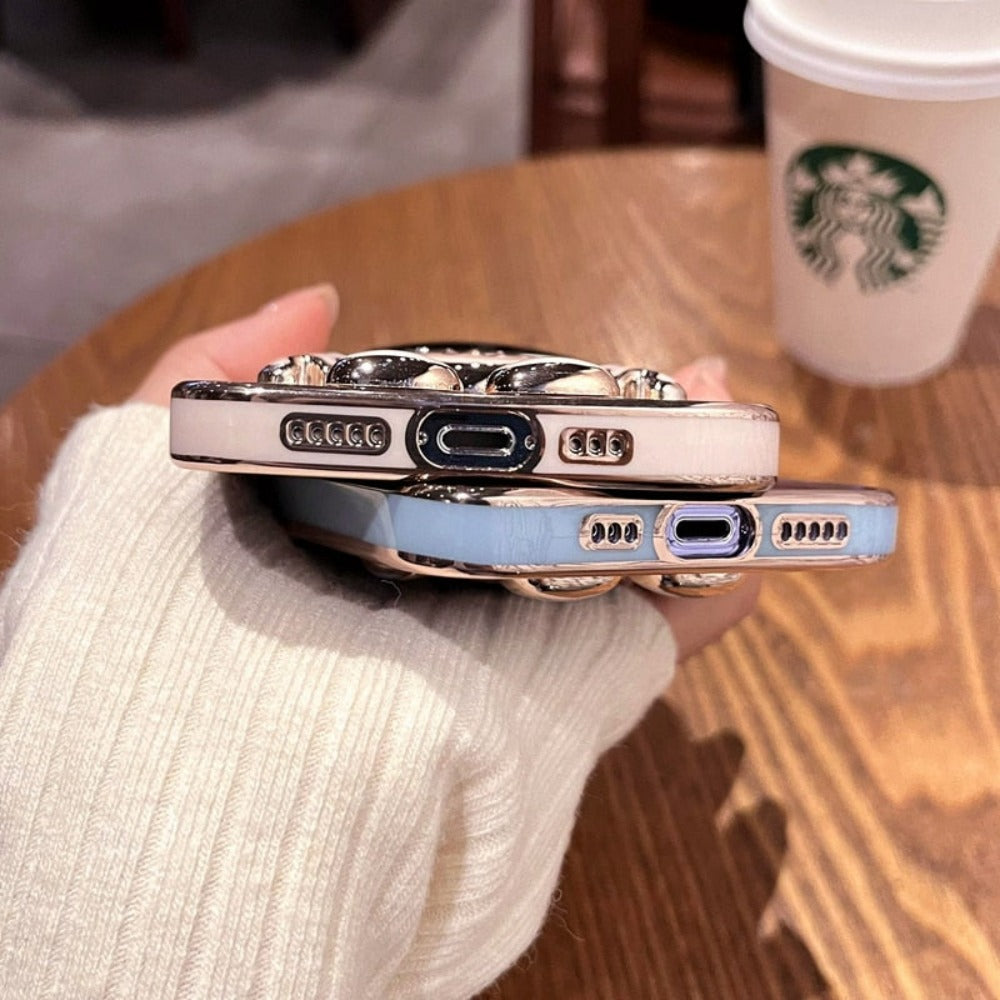 Étui de téléphone fin et résistant avec support iPhone – design astronaute tendance