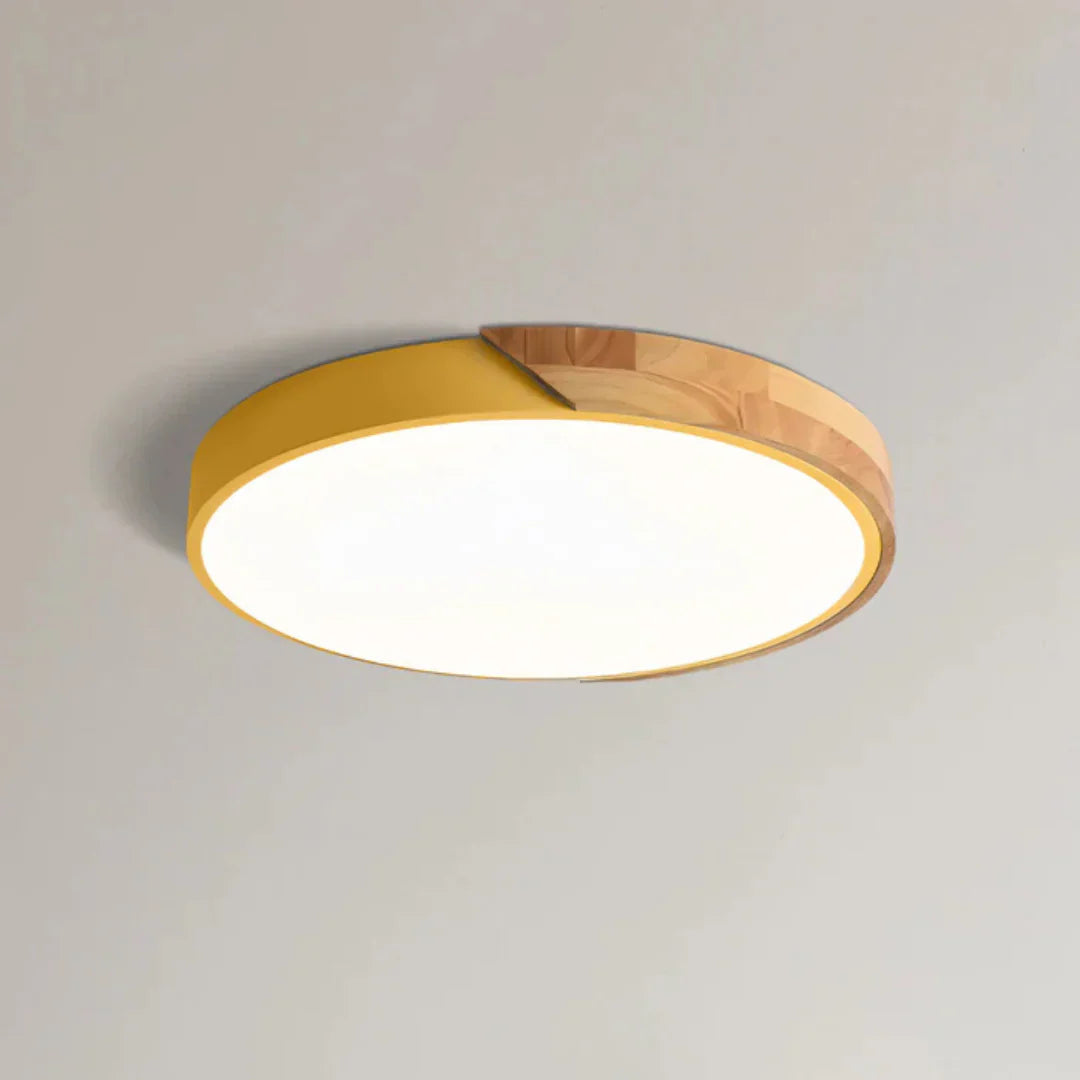 Lampada da soffitto domestica scandinava in legno a plafone