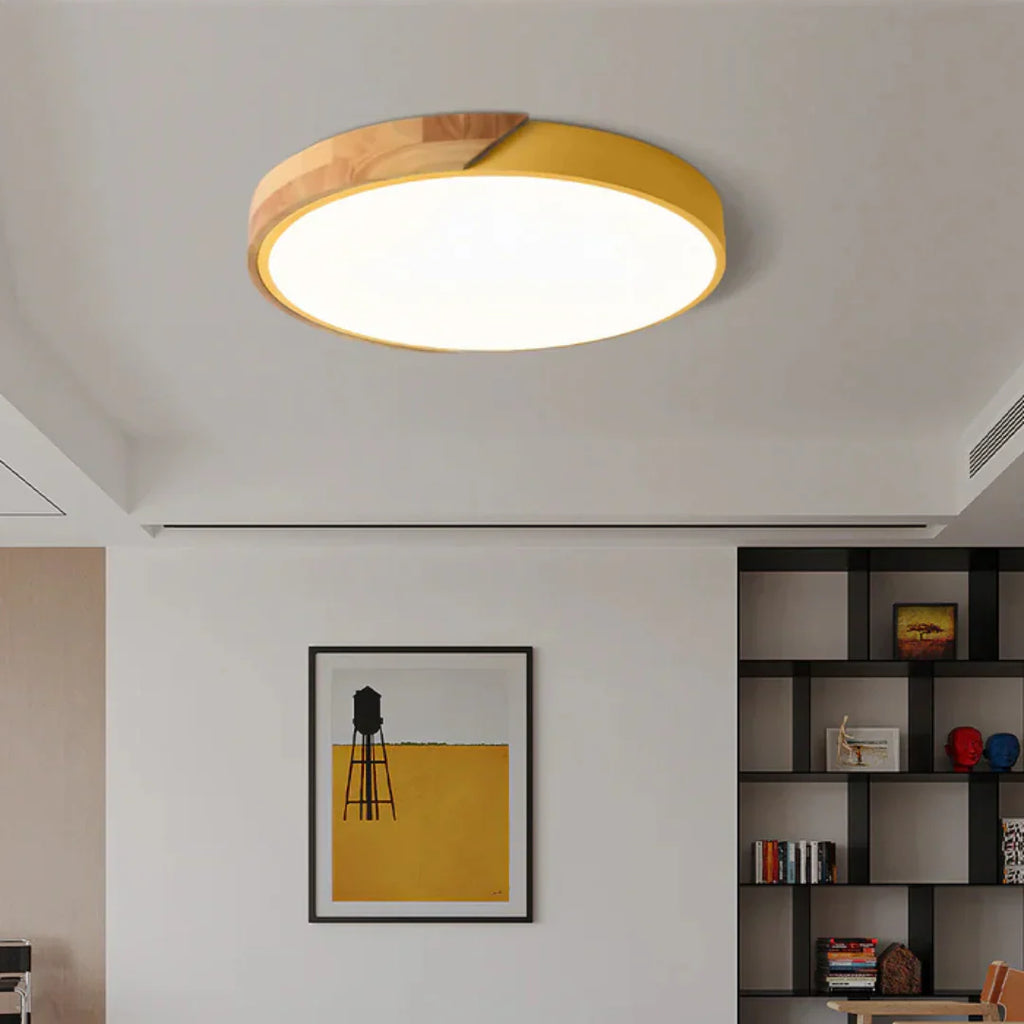 Scandinavian wooden surface-mounted ceiling lamp for home