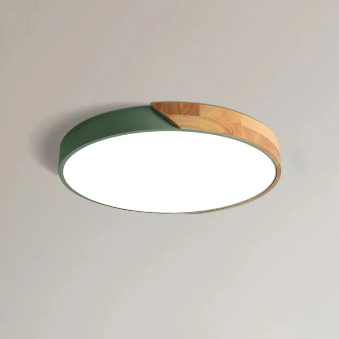 Minimalist Scandinavian Wooden Surface-Mounted Ceiling Lamp