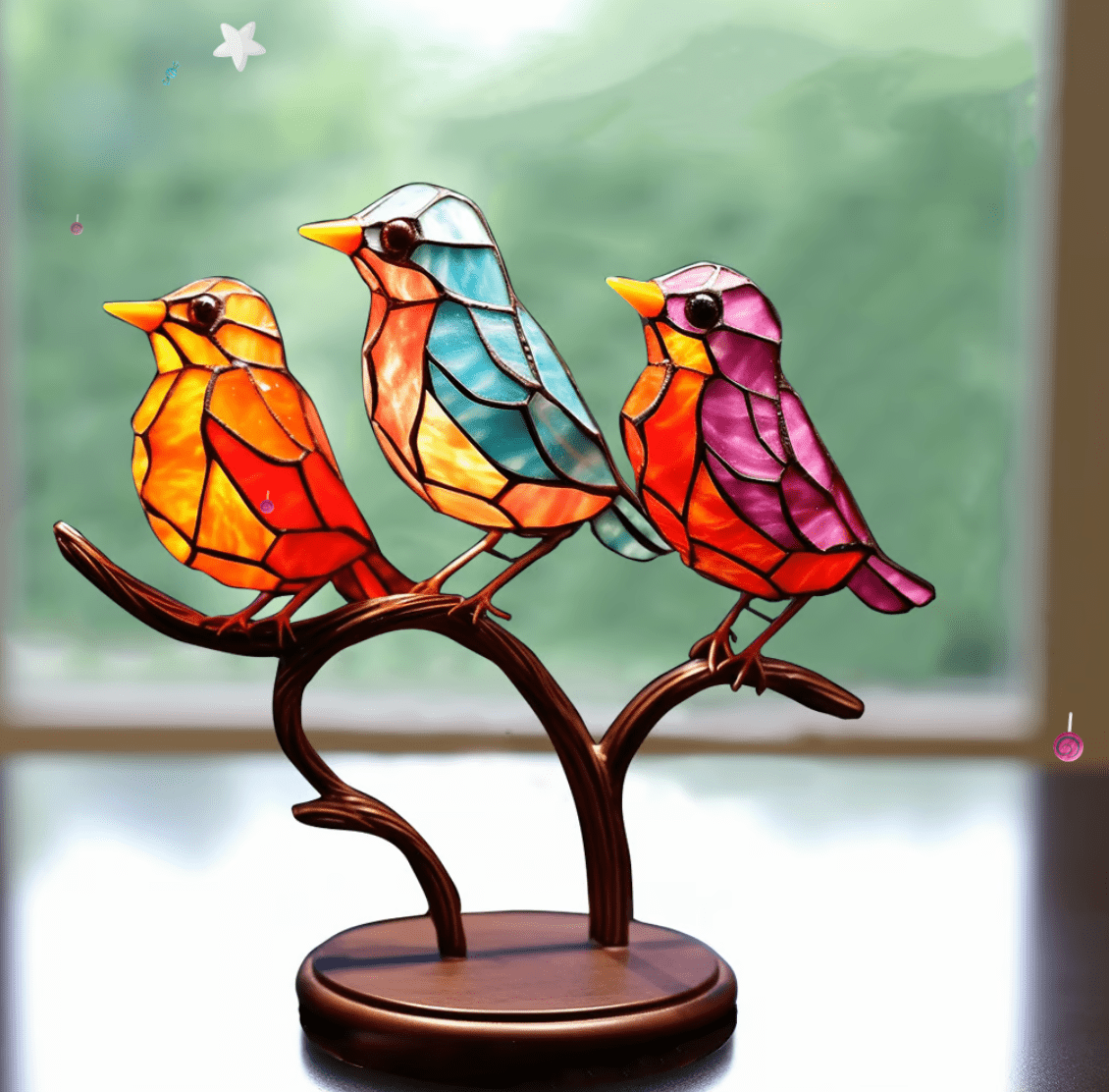 Decorazione artistica in vetro uccello accento decorativo