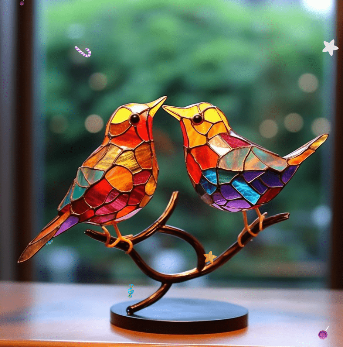 Decorazione artistica in vetro uccello accento decorativo