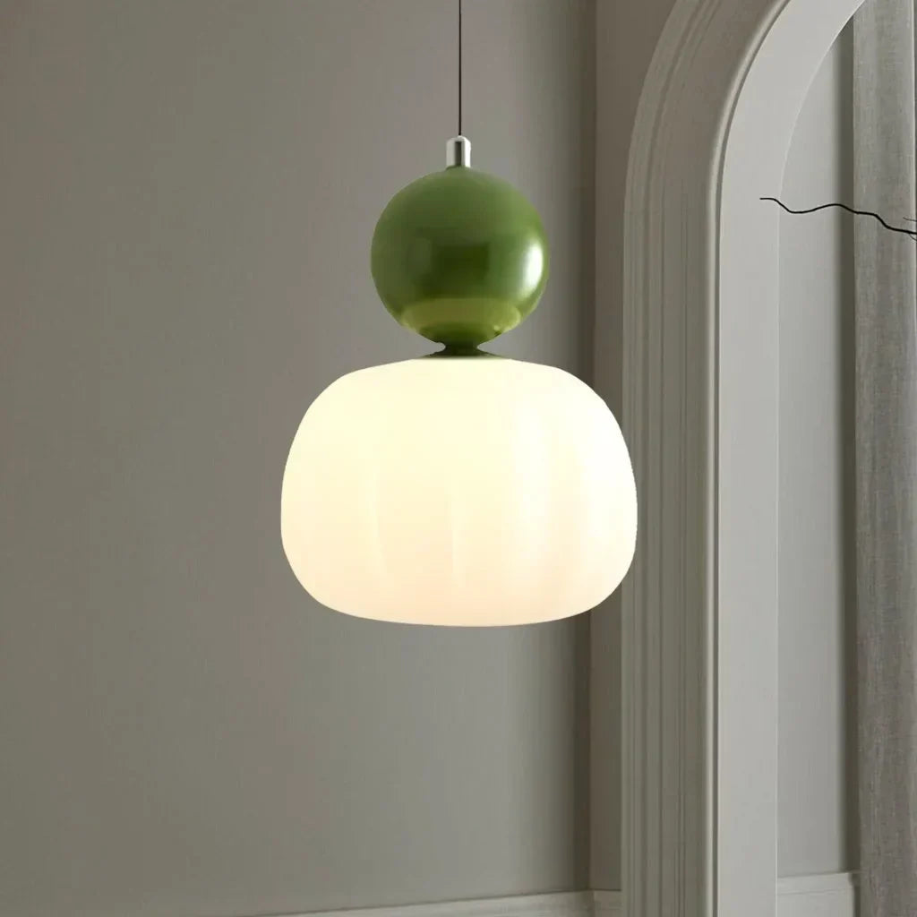 Elegancka Lampa Wisząca w Stylu Art Deco Kremowy Klosz Sufitowy