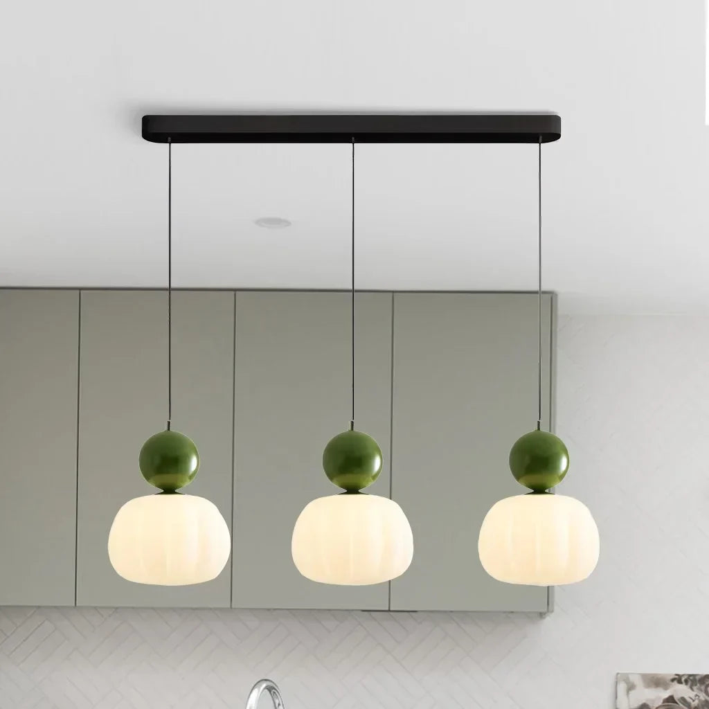 Elegancka Lampa Wisząca w Stylu Art Deco Kremowy Klosz Sufitowy