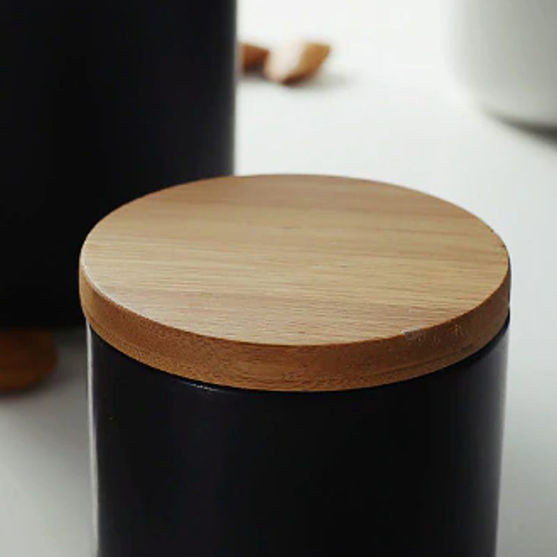 Keramik-Vorratsglas mit luftdichtem Holzdeckel für die Küche