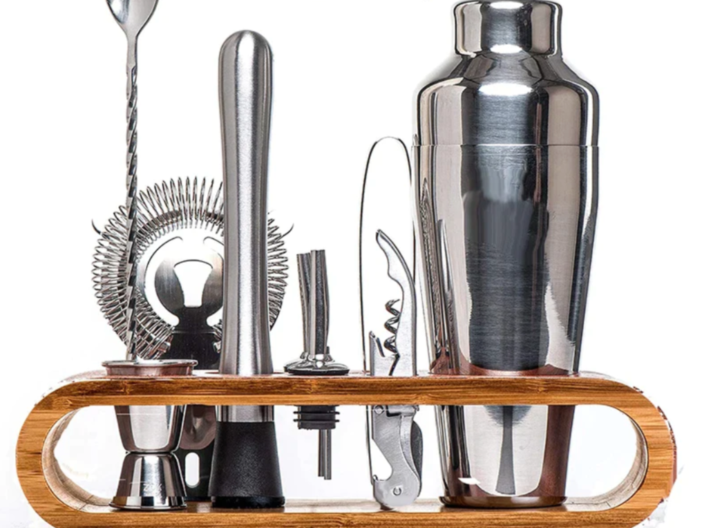 10-piece cocktail bartender set Complete drink mixing set